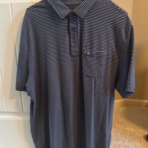 Vineyard Vines Navy and White Striped Polo